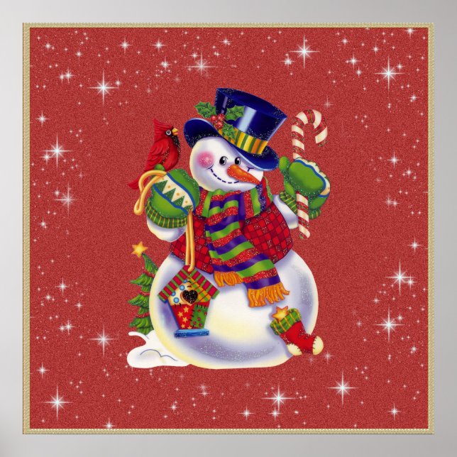 Poster de Natal Snowman (Frente)