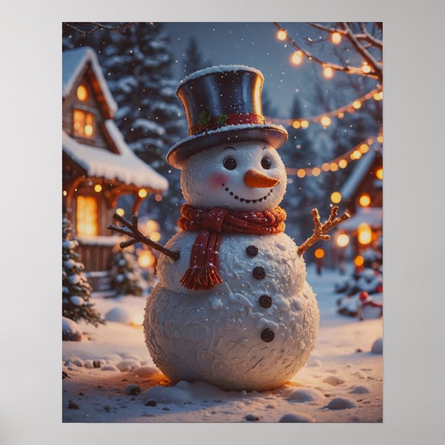 Poster de Natal Snowman (Frente)