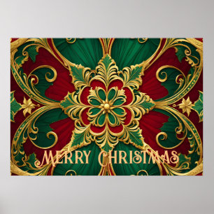 Poster de Natal Vermelho Verde