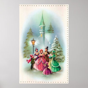 poster de natal vintage de decoração de de de feri