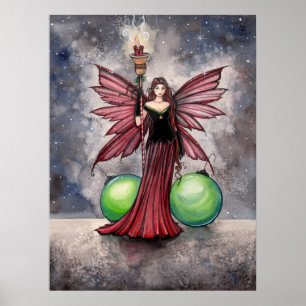 Poster de Natal Yule Fairy por Molly Harrison