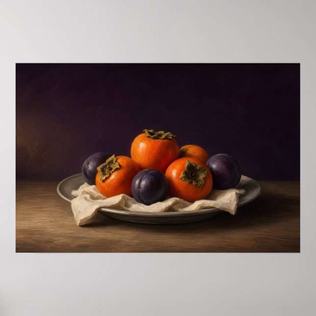 Poster de Natureza-Morta com Fruta de Caqui para C (Frente)