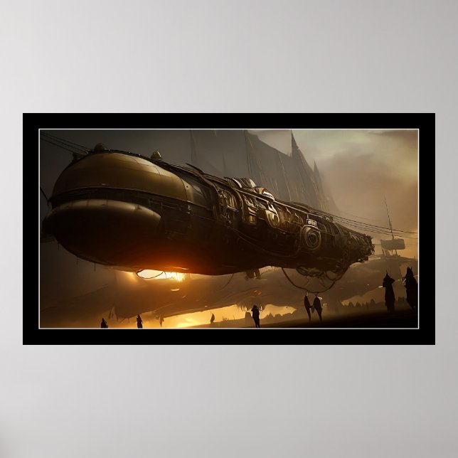 Poster de nave espacial Steampunk (Frente)