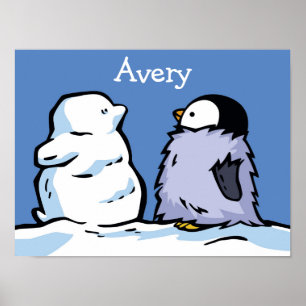 Poster de neve do Pintinho pinguim