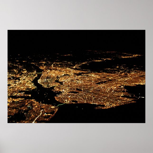 Poster de New York Metro Aerial Night Special 23x3 (Frente)