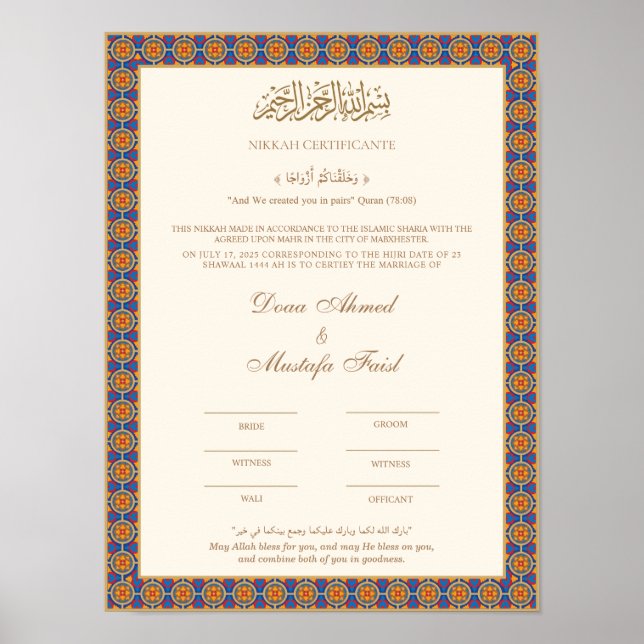 poster de nikahnama Dourada (Frente)