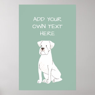Poster de Nome de Cão Personalizado do Boxer