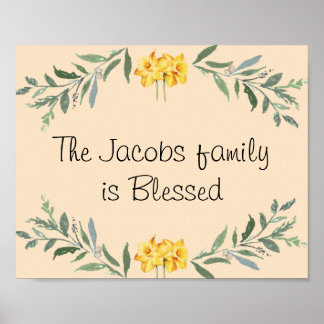 Poster de Nome de Família Abençoada