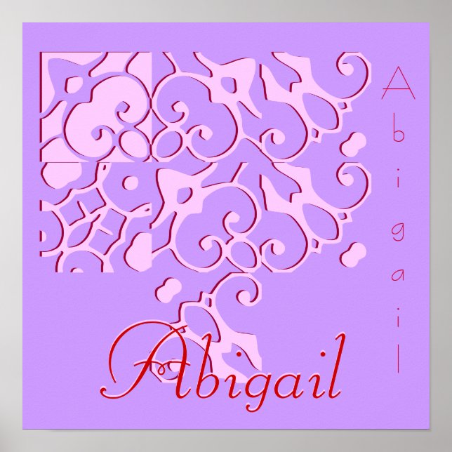 Poster de Nome do Designer Abigail (Frente)
