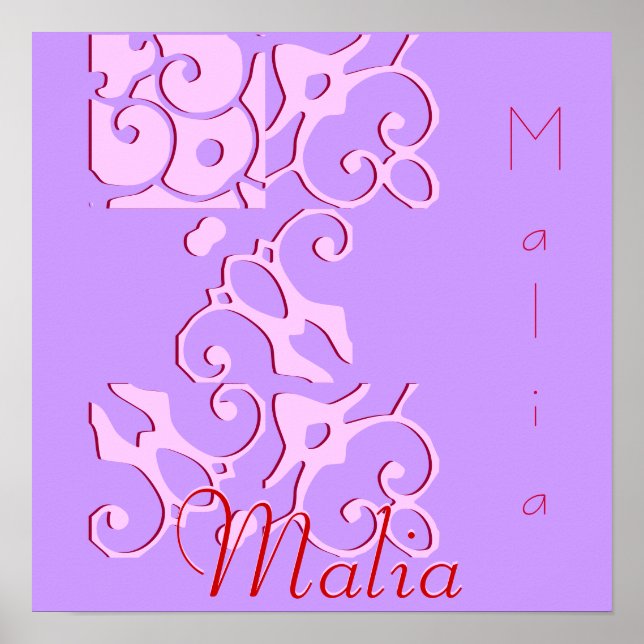 Poster de Nome do Designer Malia (Frente)