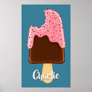 poster de nome personalizado de chocolate