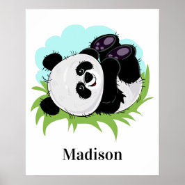 Poster de nome personalizado de Panda Fofo