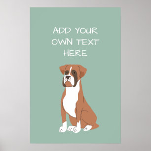 Poster de Nome Personalizado do Cachorro Boxer