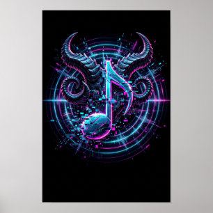 Poster de Nota com Chifres BAAL Gótico — Arte de P