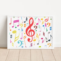 Poster de Notas de Música Coloridas