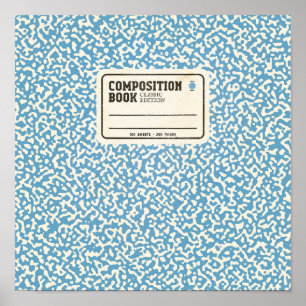 Poster de notebook de composição azul