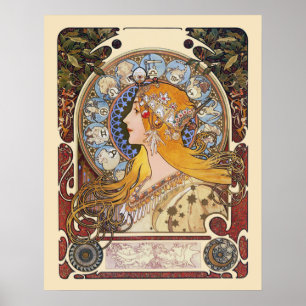 Poster de Nouveau da arte de Mucha - zodíaco -