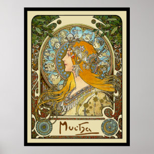 Poster de Nouveau da arte de Mucha - zodíaco -