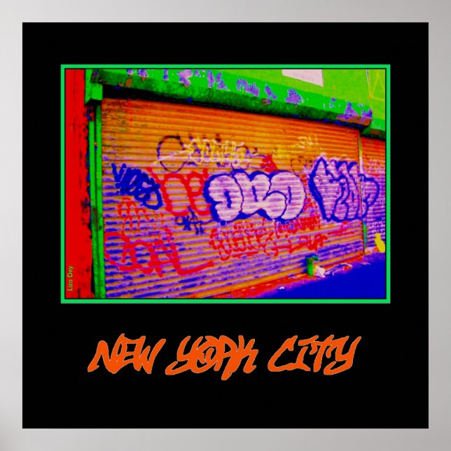 poster de Nova Iorque com Gates de Grafite Elétric (Frente)