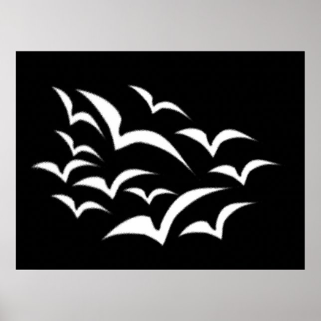 Poster de Nuvem Bat Branco (Frente)