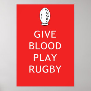 Póster Dê o rugby do jogo do sangue