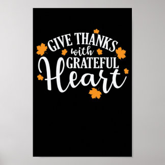 Poster Dê Obrigados com Grateful Heart USA Feiertag