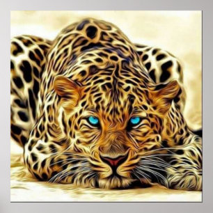Poster de Olhos Azuis do Leopardo Trending
