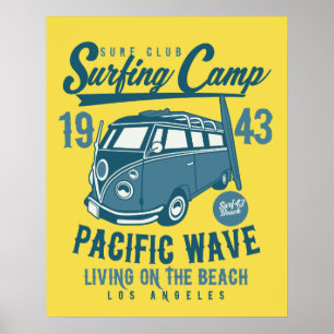 Poster de Onda Pacífico no campo de surfe