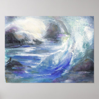 Poster de ondas altas no oceano