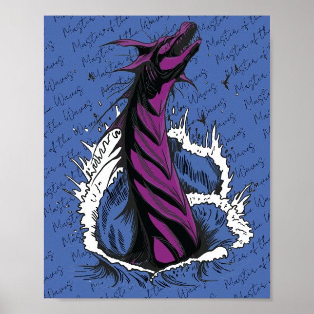 Poster de Ondas do Oceano Serpente Monstro Marinho (Frente)