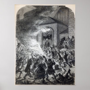 Póster De "os amotinadores nenhum Popery" que queimam a