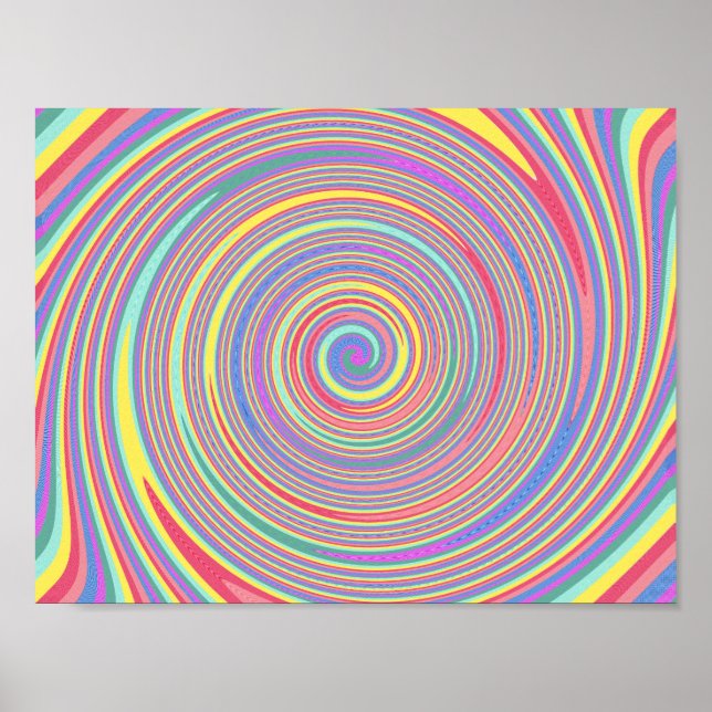 Poster de oscilação de cor das linhas inclinadas (Frente)