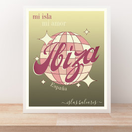 Poster de ouro elegante da ilha Espanha Ibiza
