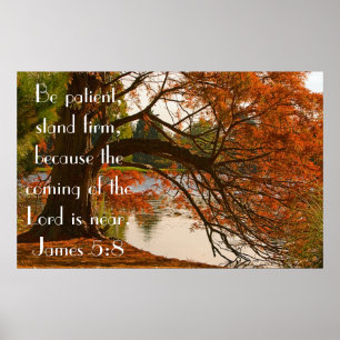 poster de outono de bíblia James 5:8