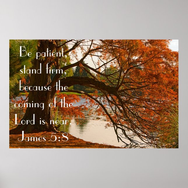 poster de outono de bíblia James 5:8 (Frente)