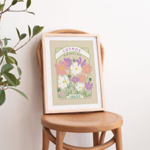 Poster de Pacote de Semente de Flores do Cosmos