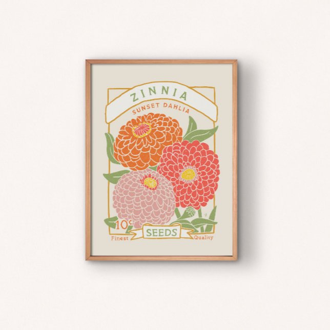 Poster de Pacote de Semente Zinnia (Criador carregado)