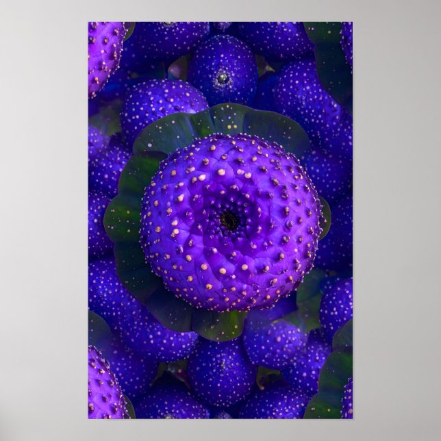 Poster de padrão natural roxo vibrante (Frente)