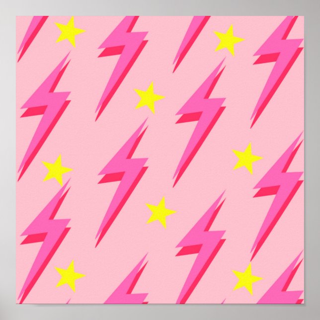 Poster de Padrões de Luz Rosa para o Decor de Pare (Frente)