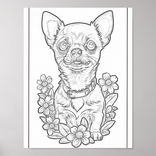Poster de Página de Coloração de Chihuahua e Daisi (Frente)
