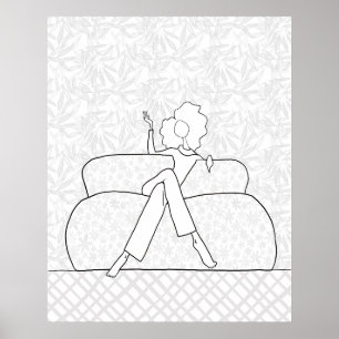 Poster de Página de Coloração de Mulher de Moda Il