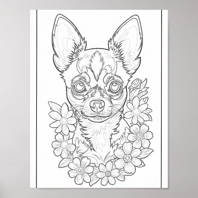Poster de Página de Coloração do Chihuahua Puppy A (Frente)