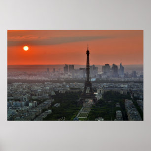 Poster de paisagem - Aurora na Torre Eiffel de Par