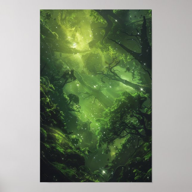 Poster de Paisagem da Floresta Alienígena misterio (Frente)