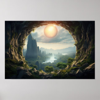 Poster de Paisagem do Solar da Caverna Mística
