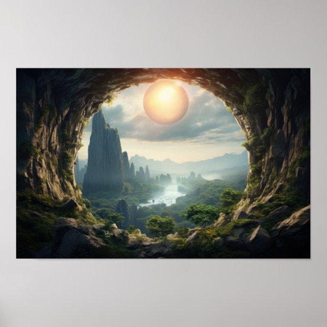 Poster de Paisagem do Solar da Caverna Mística (Frente)