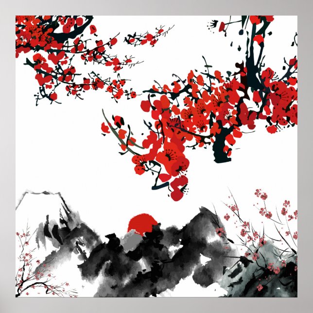 Poster de paisagem japonesa (Frente)