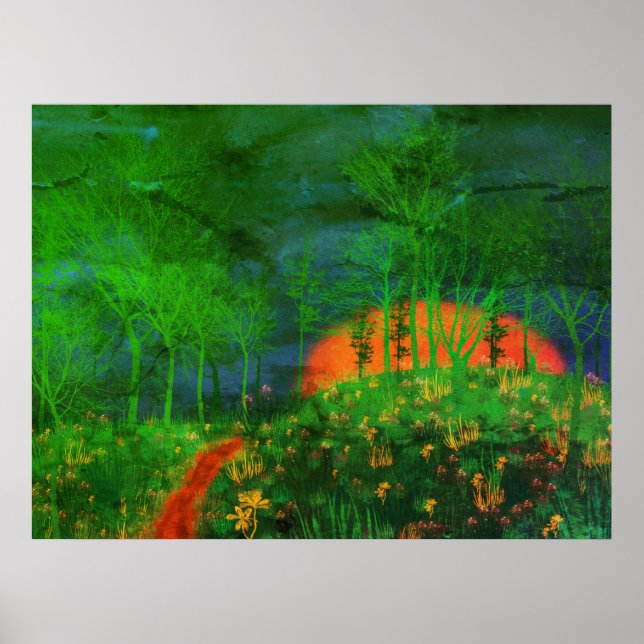 poster de Paisagem Pintada Retroativa dos anos 70 (Frente)