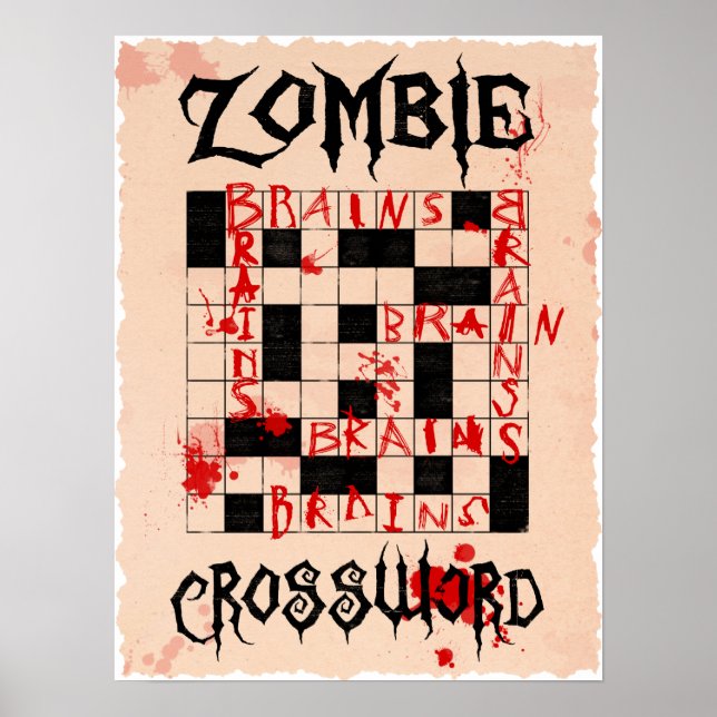 Poster de Palavras Cruzadas Zombie (Frente)