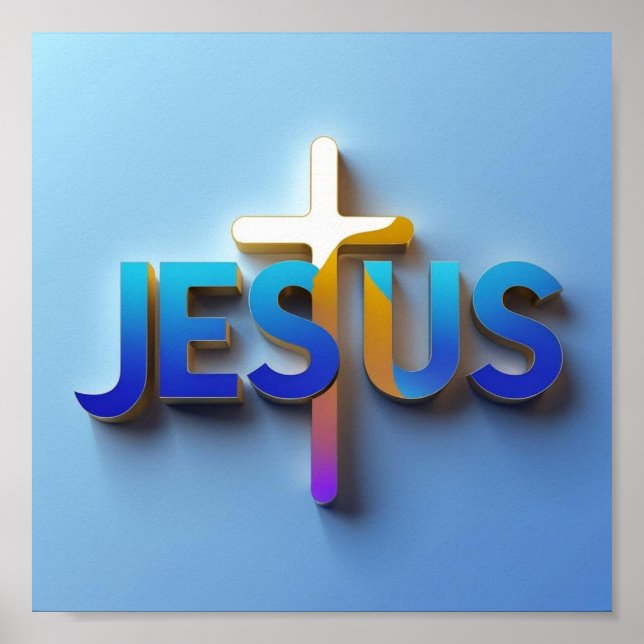 Poster de Palavras Jesus | Ai design Matte Wall Ar (Frente)